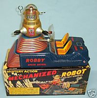 RARE MTH CRAGSTAN B/O ROBOT TIN ROBBY SPACE PATROL MIB